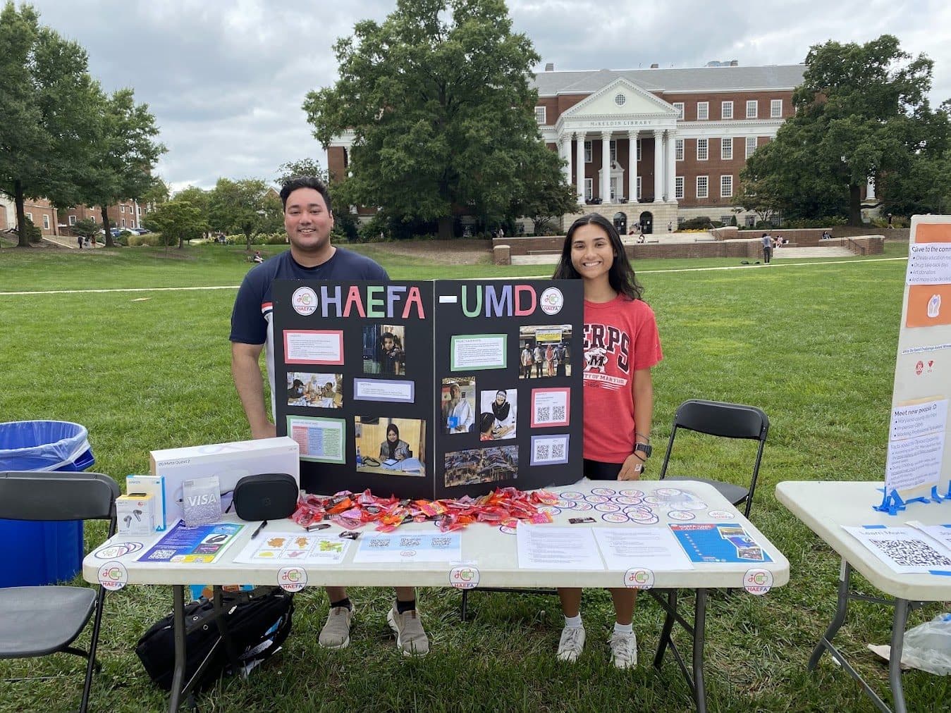 HAEFA-UMD Chapter recruitment table, McKeldin Mall First Look Fair